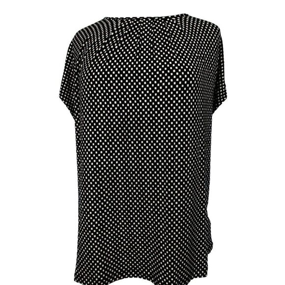 Chaps Sleeveless Mini Square Pullover Viscose Stretch Top Black & Cream XL NEW - Picture 1 of 7